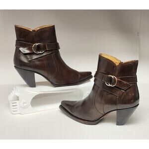 Lucchese Charlie Horse Women’s Brown Leather Buckle Western Boots Shoes SZ 9.5B